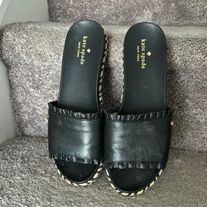 Kate Spade Black Espadrille Slides